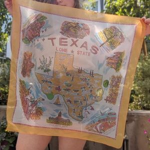 Vintage Texas Lone Star State Scarf